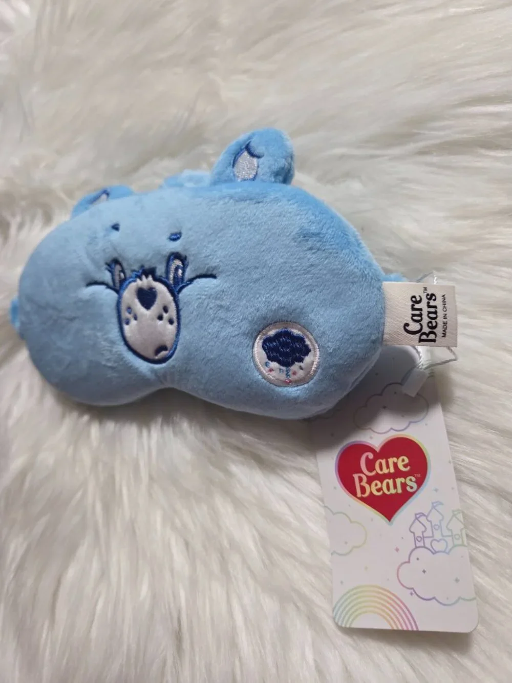 Blue Care Bear Plush Sleep Mask